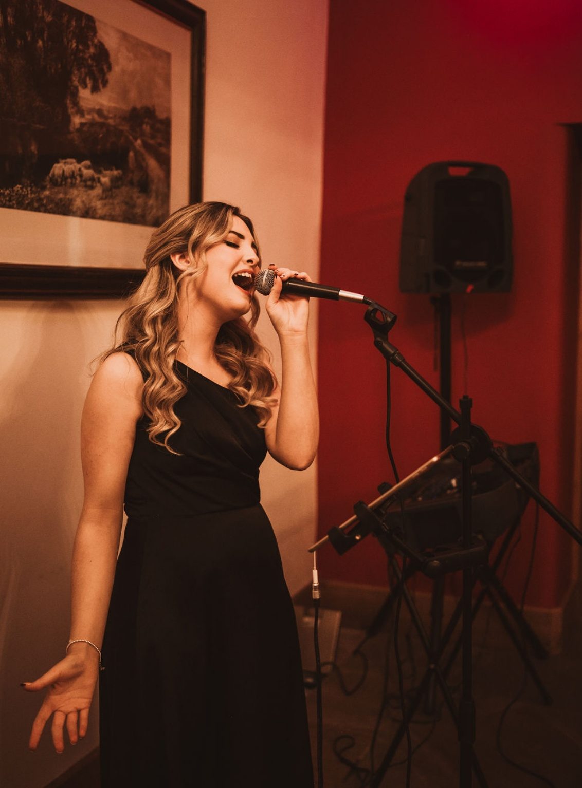 Jenny Jones, a professional wedding singer in Cheshire, performing live